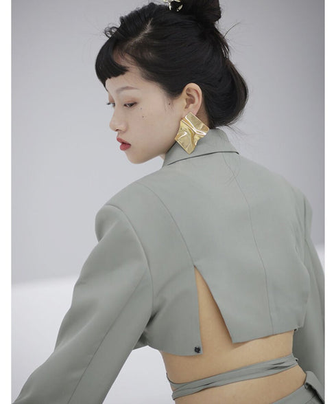 Curved Hem Cropped Jacket